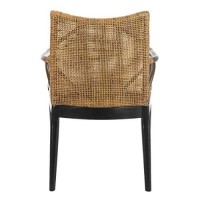 Safavieh Home Gianni Rattan Tropical Woven Arm Chair, Brownblack