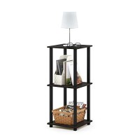 Furinno Simplistic Set Of 2 End Table, Espresso/Black