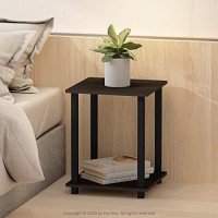 Furinno Simplistic Set Of 2 End Table, Espresso/Black