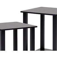 Furinno Simplistic Set Of 2 End Table, Espresso/Black