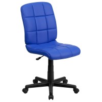 Flash Furniture Clayton Mid-Back Blue Quilted Vinyl Swivel Task Office Chair