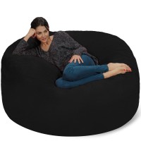 Chill Sack Bean Bag Chair: Giant 5' Memory Foam Furniture Bean Bag - Big Sofa With Soft Micro Fiber Cover - Black