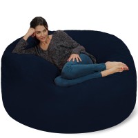 Chill Sack Bean Bag Chair: Giant 5 Memory Foam Furniture Bean Bag - Big Sofa With Soft Micro Fiber Cover - Navy