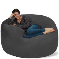 Chill Sack Bean Bag Chair: Giant 5 Memory Foam Furniture Bean Bag - Big Sofa With Soft Micro Fiber Cover - Charcoal