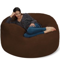 Chill Sack Bean Bag Chair: Giant 5 Memory Foam Furniture Bean Bag - Big Sofa With Soft Micro Fiber Cover - Chocolate
