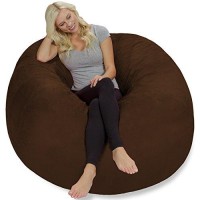 Chill Sack Bean Bag Chair: Giant 5 Memory Foam Furniture Bean Bag - Big Sofa With Soft Micro Fiber Cover - Chocolate