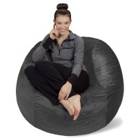 Sofa Sack - Plush, Ultra Soft Bean Bag Chair - Memory Foam Bean Bag Chair With Microsuede Cover - Stuffed Foam Filled Furniture And Accessories For Dorm Room - Charcoal 4