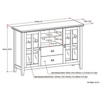 Simplihome Artisan Solid Wood Universal Tv Media Stand, 53 Inch Wide , Contemporary , Living Room Entertainment Center, Storage Shelves And Cabinets With Glass Doors, For Flat Screen Tvs Up To 60 Inches In Black