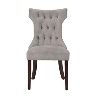Dhp Clairborne Tufted Dining Chair (2 Pack), Wood, Taupe / Espresso