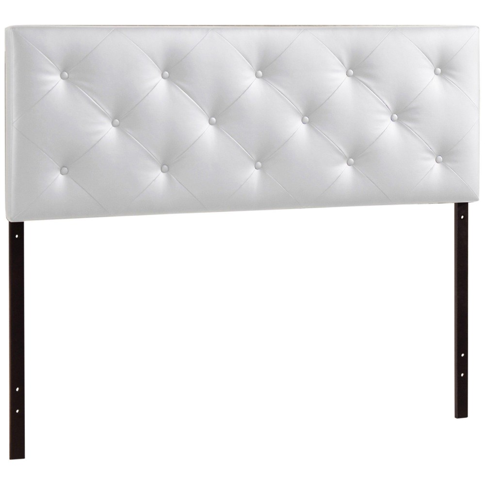 Baxton Studio Baltimore Modern And Contemporary Full White Faux Leather Upholstered Headboard