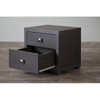 Baxton Studio Wholesale Interiors Marco Contemporary 2-Drawer Nightstand, Brown