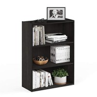 Furinno Pasir 3-Tier Open Shelf Bookcase, Espresso