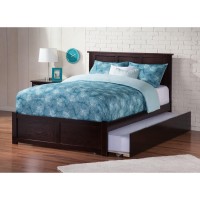 Atlantic Furniture Madison Full Platform Bed With Flat Panel Foot Board And Twin Size Urban Trundle Bed In Espresso