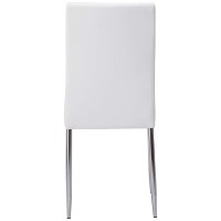 Kings Brand Furniture King'S Brand Set Of 4 White Parson Chairs With Chrome Finish Metal Legs