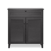 Baxton Studio Calvin Shoe-Storage Cabinet, Espresso