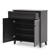 Baxton Studio Calvin Shoe-Storage Cabinet, Espresso