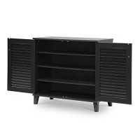 Baxton Studio Fp-01Lv-Espresso Studio Coolidge Shoe-Storage Cabinet, Espresso 145Lx29625Wx275H