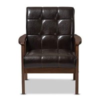 Baxton Studio Mid-Century Masterpieces Club Chair, Brown