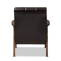 Baxton Studio Mid-Century Masterpieces Club Chair, Brown