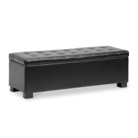 Baxton Studio Roanoke Ottoman, Black