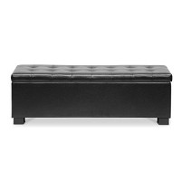 Baxton Studio Roanoke Ottoman, Black