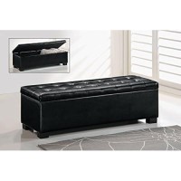 Baxton Studio Roanoke Ottoman, Black