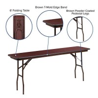 Flash Furniture 6-Foot Mahogany Melamine Laminate Folding Training Table