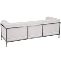 Flash Furniture Hercules Imagination Series Contemporary White Leathersoft Sofa With Encasing Frame