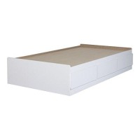 South Shore 39-Inch Vito Mates Bed With 3 Drawers, Twin, Pure White