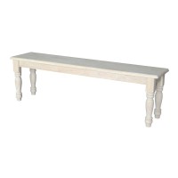 Ic International Concepts International Concepts Farmhouse Bench, Unfinished