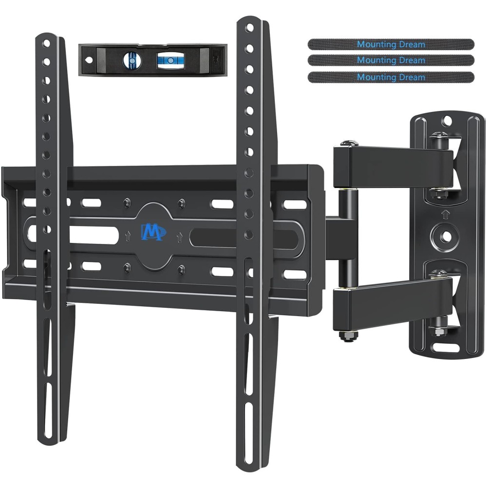 Mounting Dream Tv Wall Mount Swivel And Tilt For Most 26-55 Inch Tv, Tv Mount Perfect Center Design, Full Motion Tv Mount Bracket With Articulation, Up To Vesa 400X400Mm, 60 Lbs, Md2377