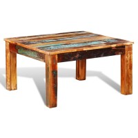 Vidaxl Coffee Table Square Reclaimed Wood