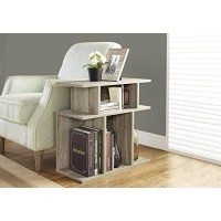 Monarch Specialties , Accent Side Table, Dark Taupe Reclaimed-Look, 24H