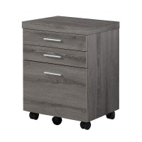 Monarch Specialties 3 Drawer File Cabinet - Filing Cabinet (Dark Taupe)