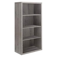 Monarch Specialties 7060 Bookshelf, Bookcase, Etagere, 5 Tier, H, Office, Bedroom, Laminate, Brown, Contemporary, Modern Bookcase-48 Hdark Taupe With Adjustable Shelves, 48-Inch