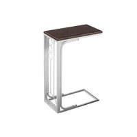 Monarch Specialties Cherry Top/Antique White Metal Accent Table