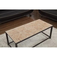 Monarch Specialties Terracotta Tile Top/Hammered Brown Cocktail Table