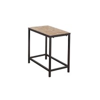Monarch Specialties Terracotta Tile Top/Hammered Brown Accent Side Table