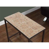 Monarch Specialties Terracotta Tile Top/Hammered Brown Accent Side Table