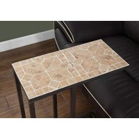 Monarch Specialties Terracotta Tile Top/Hammered Brown Metal Accent Table