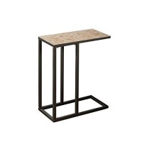 Monarch Specialties Terracotta Tile Top/Hammered Brown Metal Accent Table
