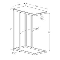 Monarch Specialties Metal Accent Table With Frosted Tempered Glass, White