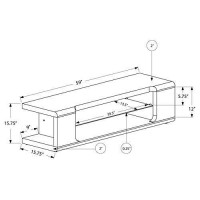 Monarch Specialties , Tv Console, High Glossy With Tempered Glass, White, 60L