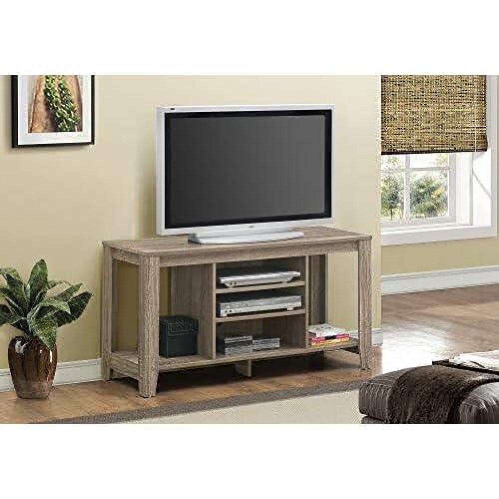 Monarch Specialties Dark Taupe Reclaimed-Look Tv Console, 48-Inch