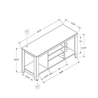 Monarch Specialties Dark Taupe Reclaimed-Look Tv Console, 48-Inch