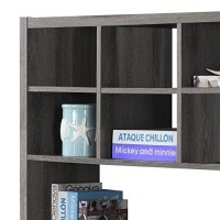 Monarch Specialties I Storage-Bookcase Left Or Right Set Up-Corner Desk With Multiple Adjustable Shelves, 60L, Dark Taupe