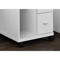 Monarch Specialties White Hollow-Core 2 Drawer Computer Stand On Castors