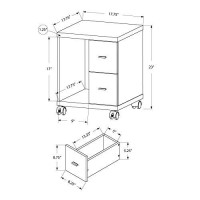 Monarch Specialties White Hollow-Core 2 Drawer Computer Stand On Castors