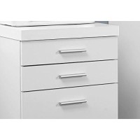Monarch Specialties White Hollow-Core 3 Drawer File Cabinet On Castors