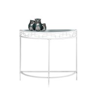 Monarch Specialties I Metal Hall Console Accent Table, 36, White